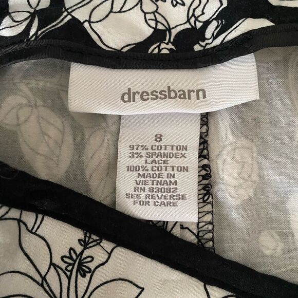 Dress Barn Skirt Black White Floral 8 - Picture 8 of 9